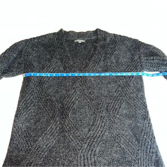 CABLE STITCH Oversized Argyle Tunic Sweater Wool Blend Charcoal EUC Sz XL - Picture 8 of 8